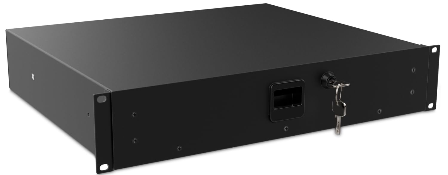 Audibax Pro Rack Drawer Ext 2U Cajon Extraible para Rack Fijo con Llave