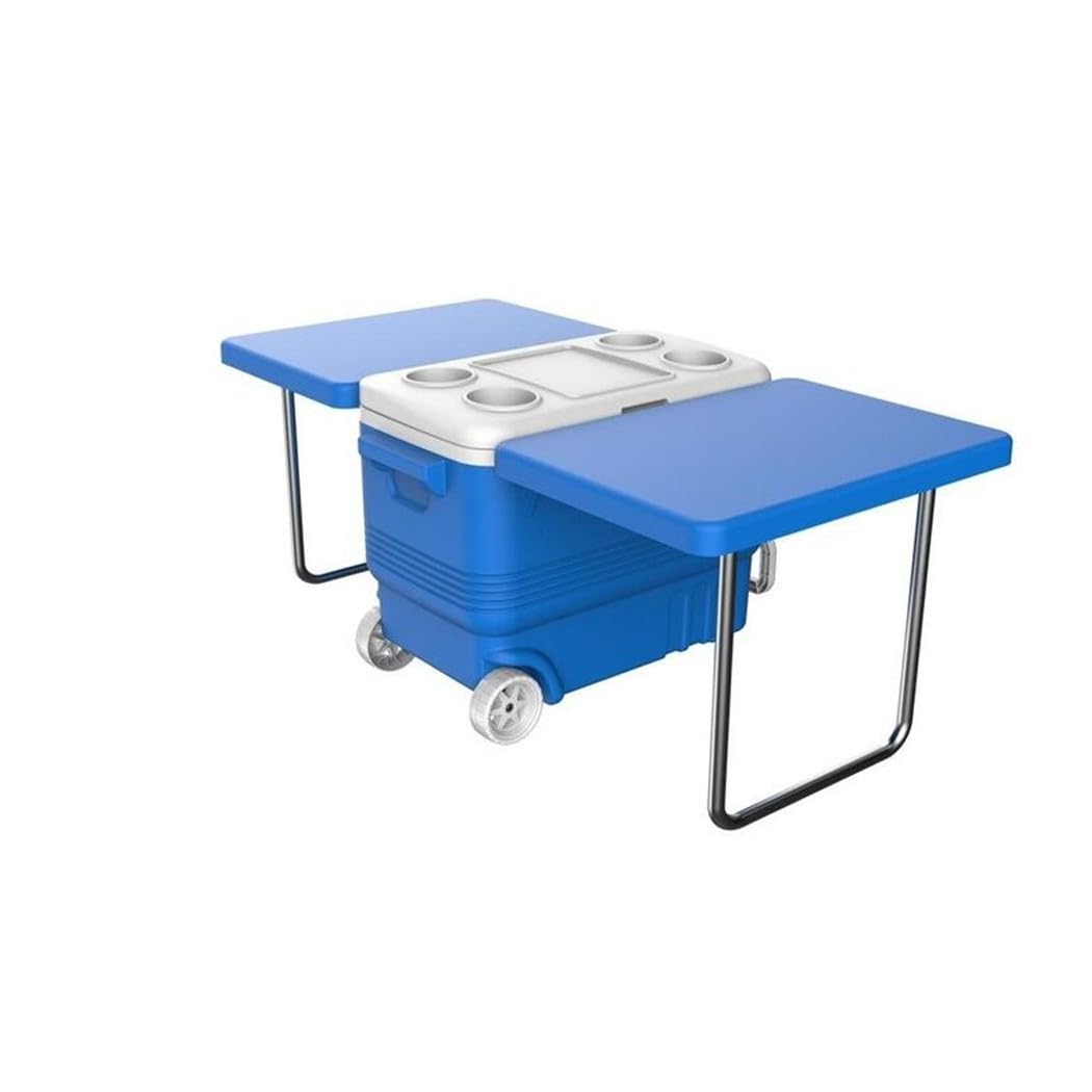 Trade Shop - Frigo Passivo Portatile 45lt con Tavolo Pieghevole per Campeggio Picnic Spiaggia 286512 -