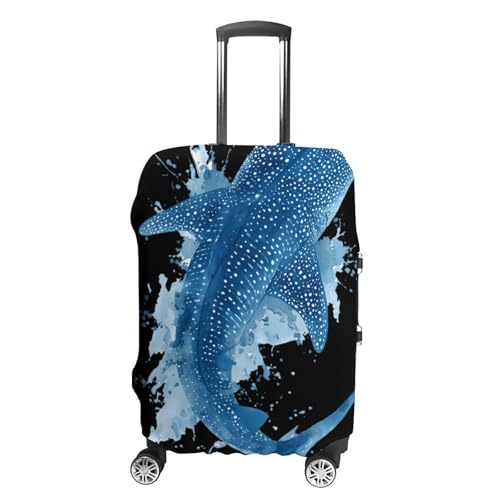Watercolor Whale Shark Luggage Covers Washable Travel Suitcase Cover Elastic Baggage Protector