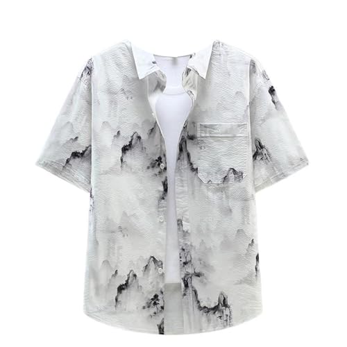 T-shirt homme style chinois anti-transpiration en soie glacée léger