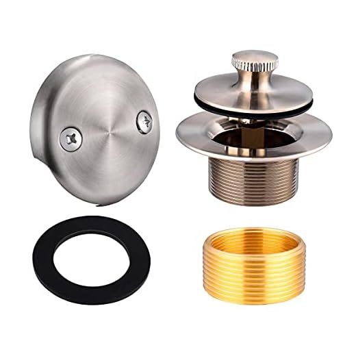 Bathtub Drain Conversion Kit Assembly, Lift and Turn Tub Drain Kit, Brass Construction Easy Installation (Brushed Nickel)