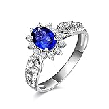 Beydodo Or - 750/1000 Oro blanco 750/1000 ovalada Blue Zaffiro