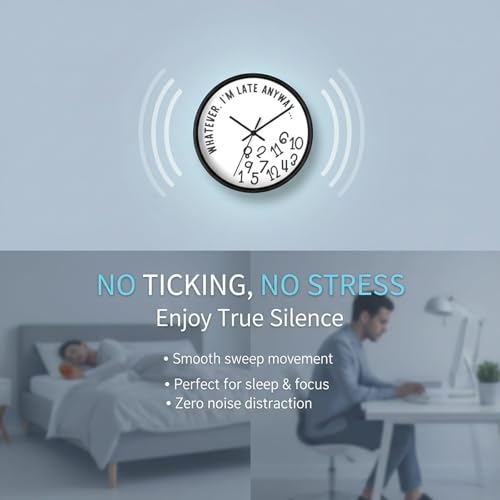 Reloj de pared digital silencioso decorativo de madera 12in miniatura 3