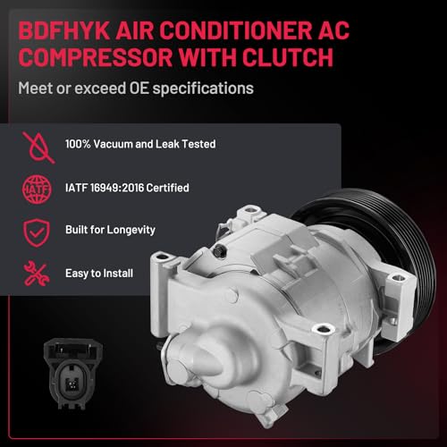 BDFHYK 158333 Air Conditioning A/C Compressor with Clutch Compatible with Honda Accord 2008 2009 2010 2011 2012 L4 2.4L, Compatible with Honda Crosstour 2012 2013 2014 2015 L4 2.4L by BDFHYK - Used condition - Image 3