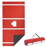 VEVOR Baseball-Schlagmatte Trainingsmatte (300 x 116 cm) Trainingspad Schlagkäfigmatte, Baseballmatte mit Home Plate & Anti-Fade-Rasen, tragbare Trainingshilfe Softballmatte Outdoor, Rot