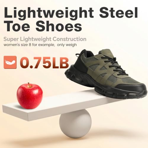 Image of Steel Toe Shoes for Men & Women Work Shoes Women Safety Toe Sneakers Unisex | Lightweight,Breathable,Arch Fit,Comfortable,Construction,Manufacturing,Garden,Garage,Running,Factory,Plant