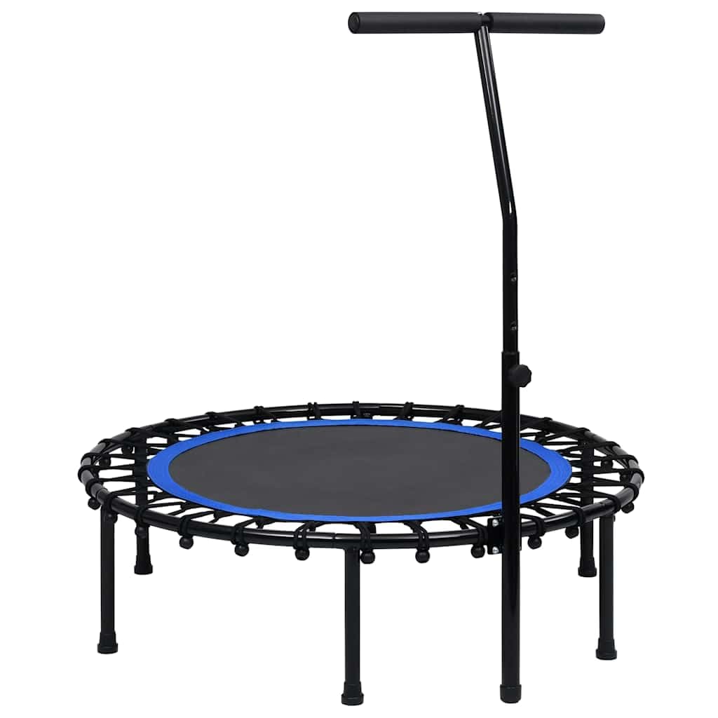 Fitness Trampolin 102 cm mit T-Bar Haltegriff und Sicherheits-Randabdeckung - Geräuschloses Bungee-System für effektives Ganzkörpertraining zu Hause