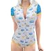 Littleforbig Adult Baby Onesie Diaper Lover (ABDL) Button Crotch Romper Onesie Pajamas-Baby Sleepytime Onesie Blue