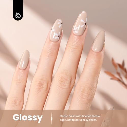 Image of Beetles Nude Gel Polish, 1Pcs 15ml Neutral Gel Polish Brown Beige Tan Nail Polish Cozy Vibes, Soak Off Uv LED Polish Manicure Salon DIY Home Fall Nail Art Colorful Bottle