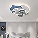 Ventilador de techo con luz, Creative Dolphin Ventilador de techo con luz LED ajustable de 3 colores, temporización inteligente, ventilador de techo pequeño esencial de ventilación de 49 W p