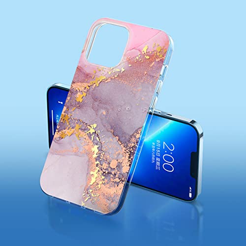 Étuis de téléphone en marbre antichoc pour iPhone 14 Pro Max avec acrylique transparent