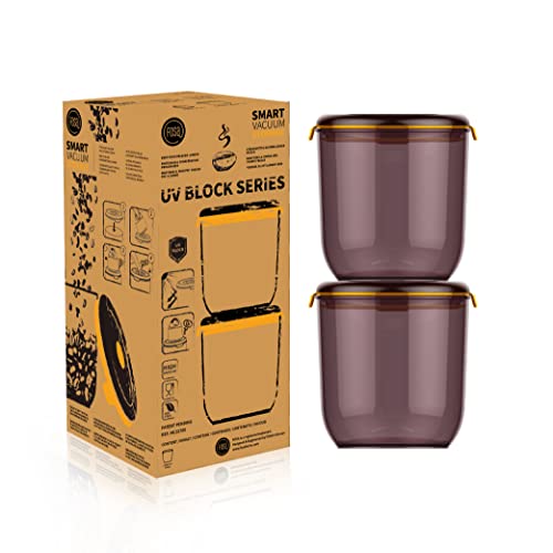 FOSA Lot de 2 récipients sous vide résistants aux UV - 1,27 l - Pour le stockage sous vide des grains de café, du thé, des herbes et plus encore (2...