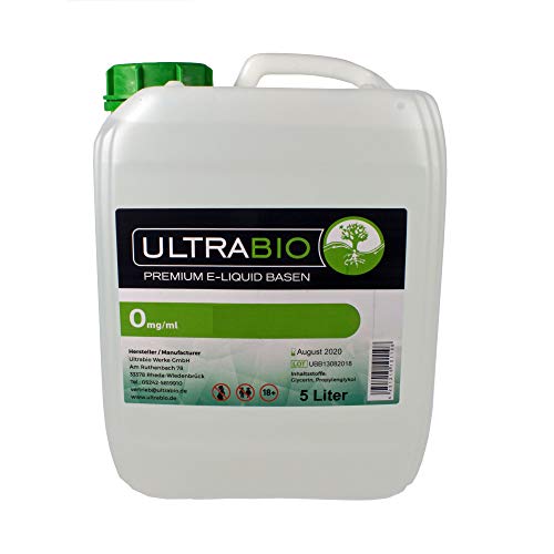 Ultrabio® Deutsche Basen 5000ml 5L 70/30 (70% VG / 30% PG) e liquid Base ohne Nikotin