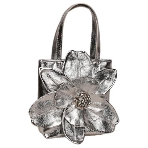 Image of Mini Flower Evening Purse Floral Clutch Purses for Women PU Leather Evening Handbag with Chain Wedding Party Prom