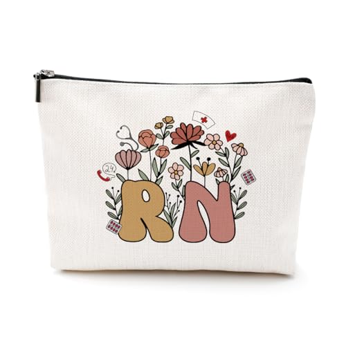 Inspirational RN Gifts for Nurses Makeup Bag Nursing Gifts Nurse Accessories Cosmetic Bag for Women Nurse Practitioner Nurse Medical Assistant Coworker Nursing Student Appreciation Christmas Birthday