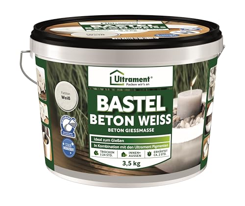 Ultrament Bastel Beton Weiß 3,5 kg | Feine Gießmasse für kreative...