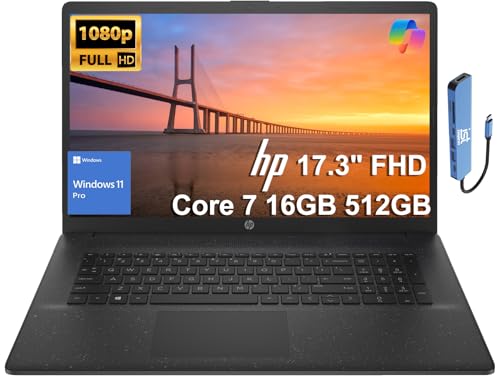 HP 17 Laptop (17.3" FHD Anti-Glare, Intel 10-Core i7 150U (> Ultr...