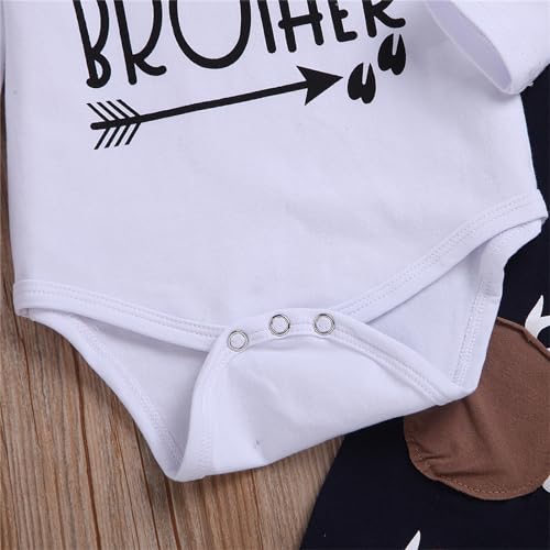 MetCuento Newborn Baby Boy Clothes Little Brother Romper Onesie Tops Deer Pants Hats Summerl Outfits Set - Image 6