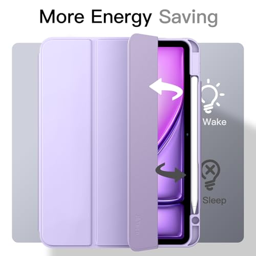 Image of JETech Magnetic Detachable Cover Case for iPad Air 11-Inch M4 /M3 /M2 (2026 /2025 /2024), iPad Air 5th /4th with Pencil Holder, Removable Rotating Cover, Portrait /Landscape Stand (Purple)
