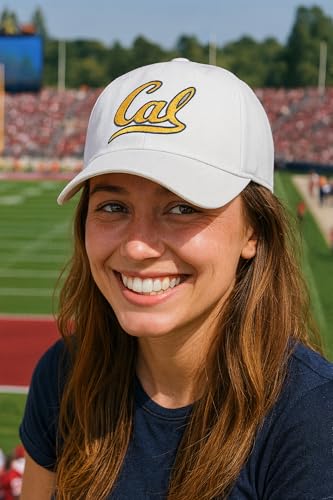 Gorra clásica ajustable blanca Cal Berkeley con logo bordado miniatura 3