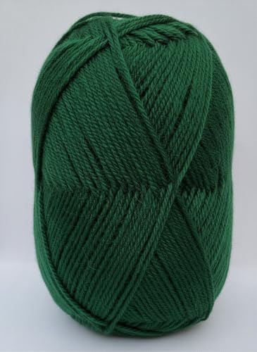 Image of Vardhman BigBoss Knitting Yarn - 200g Ball, 575m, 84% Acrylic + 16% Nylon, 3-Ply DK Weight, Soft & Durable Wool for Knitting, Craft, babywear, blanket, winter wear; threads for crochet hook needle - Boss-23 - Dark Green
