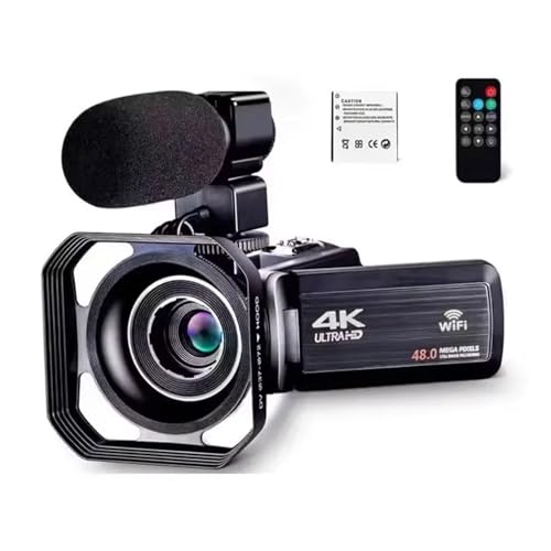 4K ウルトラHDビデオカメラ 30MP WiFi 16倍デジタルズーム DVカムコーダー デジタルビデオカメラ 270度回転タッチスクリーンカメラ(Lens Microphone)