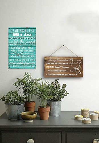 Camping Rules Vintage Retro Metal Sign Wall Art 8” X 12”, Decoration Hunting Camper Room #TOP4