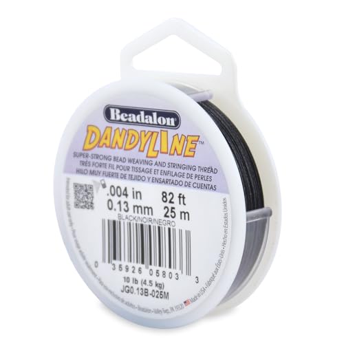 Beadalon Bead Weaving & Stringing Thread - 25 m, 0.13 mm / .004 in, Black