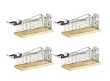Geringer Reinigungsaufwand BigDean 4er Set Lebendfalle Mäusefalle Tierfalle Mäuse Kastenfalle Drahtgeflecht Ratten Lebend Lebendig Drahtkäfig Holz Käfigfalle Mausfalle Maus