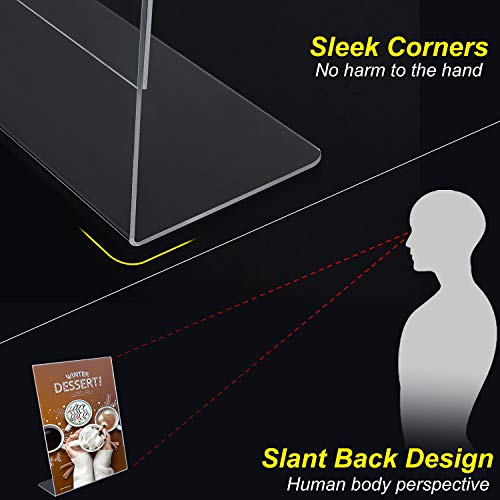 image for T-SIGN Acrylic Sign Holder 8.5 x 11 Inches Slant Back, Table Top Clear