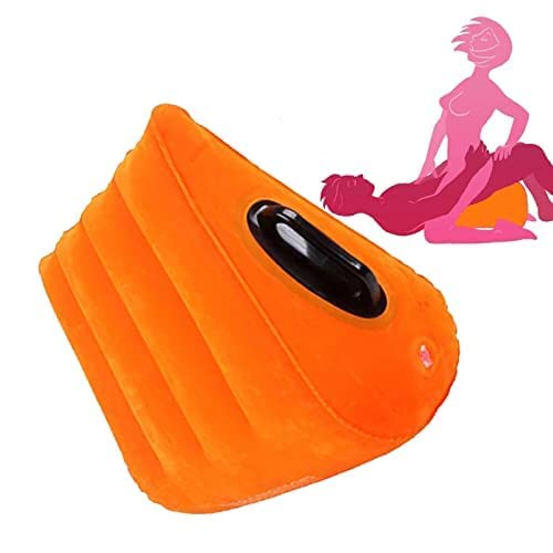 Wellnoon Coussin Gonflable Orange Coussin Triangulaire Magique Plus Confortable pour Les Voyageurs et Les débutants