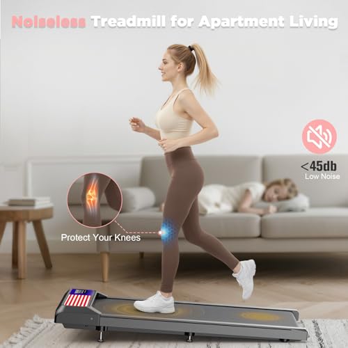 Image of Walking Treadmil with Incline - 2.5HP Portable Treadmill for Home Office, Compact Running Walking Machine with Remote Control, LED Display, Quiet Walking Machine, 265LB Capacity