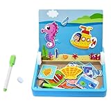 Generisch Magnetisches Reise-Puzzle mit doppelseitigem Gesichts-Anziehspiel zur kreativen Frühförderung Lernunterstützung für Kinder (B, One Size)