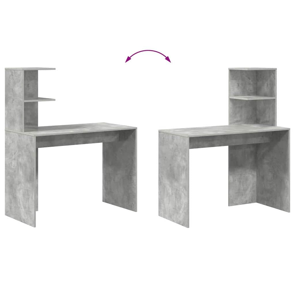 Generisch Schreibtisch Beton Grau 102 x 50 x 124 cm Holzwerkstoff,Möbel,Büromöbel,Schreibtische-869357