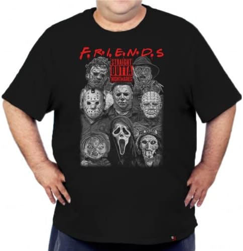Camiseta Plus Size Jason Freddy Krueger Chucky Friends Terror Fil...