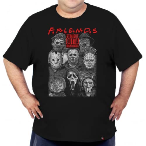 Camiseta Plus Size Jason Freddy Krueger Chucky Friends Terror Fil...