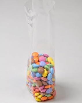 Clear Cellophane Block Bottom Sweet/Gift Bags 8.5 x 2.75 x 1.75 (21.5cm x 6.5cm x 4.6cm) Pack of 50 – Perfect for Sweets, Cookies, Treats & Favors
