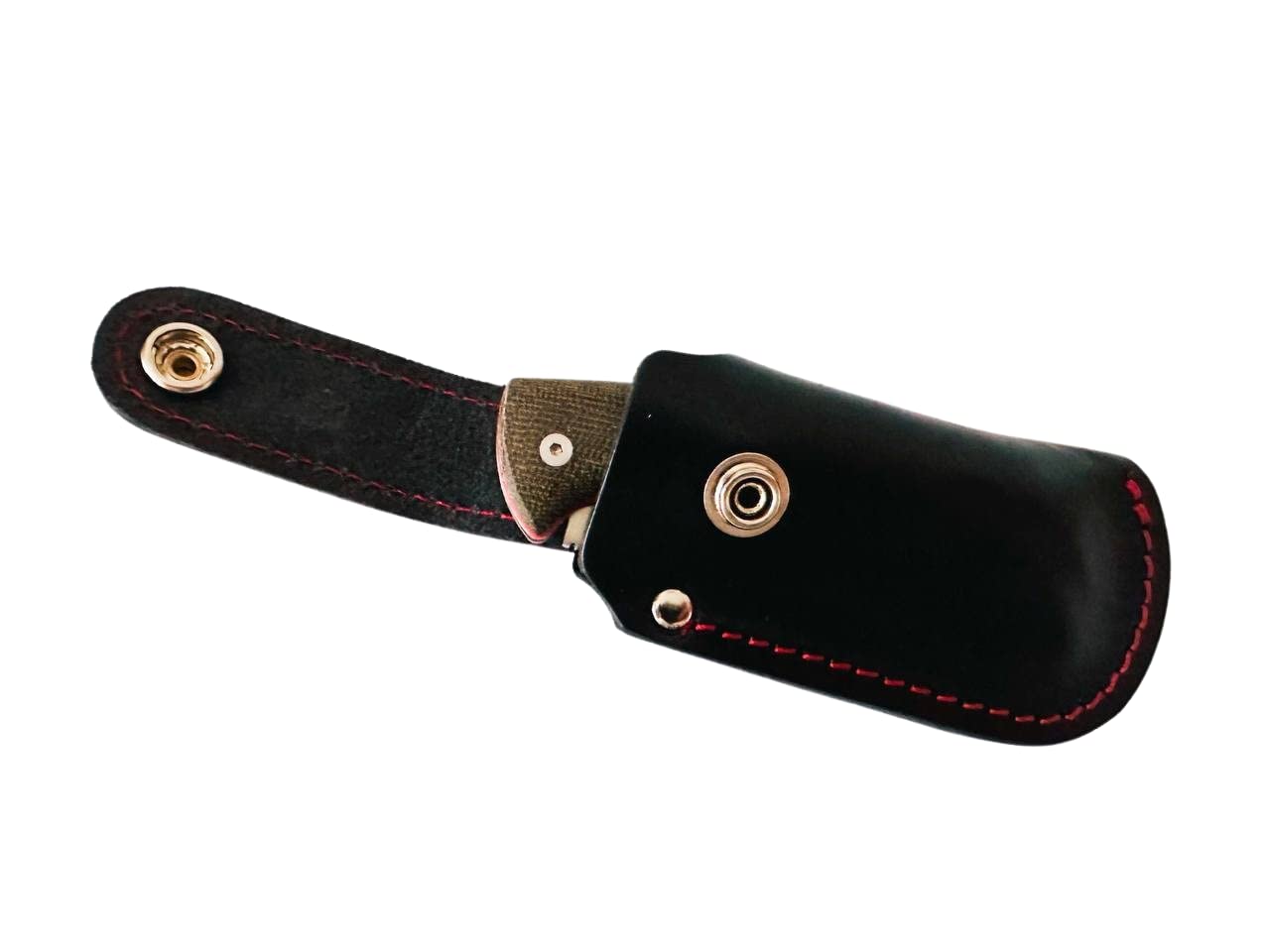 Cudeman Navaja Athenea 345-F con hoja de acero Böhler N690-Co de 8 cm y empuñadura de micarta canvas verde con separador rojo + portabotellas de regalo (Sin funda)