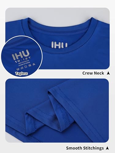 Image of Boys Neon Shirts Dry Fit Athletic T Shirts UPF 50+ Performance Cooling Shirt Short Sleeve Rash Guard Kids Top for Boys Girls