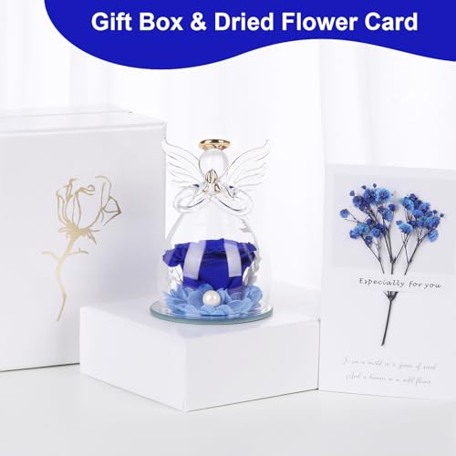 Touloube Eternal Rose with Bell Tower Angel for Women - Real Preserved Rose, Christmas or Birthday Gift for Mom Grandma - Image 3
