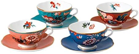 Wedgwood Paeonia Blush Teacup & Saucer, Set of 4