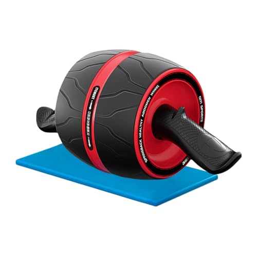 Rueda | Entrenador de fuerza de núcleo de doble rueda, herramienta de ejercicio antideslizante compacta | Rodillo de entrenamiento abdominal para gimnasio en casa con rodillera, equipo de fitness para
