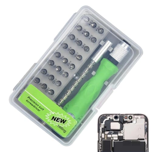 Kit Destornillador De Precisión - Herramienta 32 en 1 de Precisión con Mango Ergonómico,Juego Destornillador Para Reloj | Para PC, Teléfono, Reloj, Gafas, Coche, Camión, Batería, Hogar, Oficina