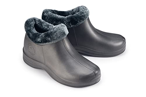 ESTRO Gummistiefel Gefüttert Herren Clogs - Regenstiefel Herren Gefütterte Gummistiefel Damen Kurz Regenschuhe Damen A16 (36, Dunkelgrau)