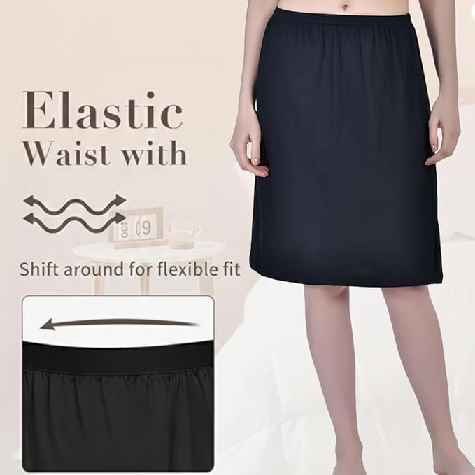 Image of Aimly Women's Cotton Knee Length Skirt Slip - Pack of 1