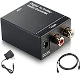 Digital zu Analog Audio Konverter: Konvertiert digitale Koaxial- oder Toslink Audiosignale in analoges L / R-Audio (unterstützt keine Analog Digital Wandler).