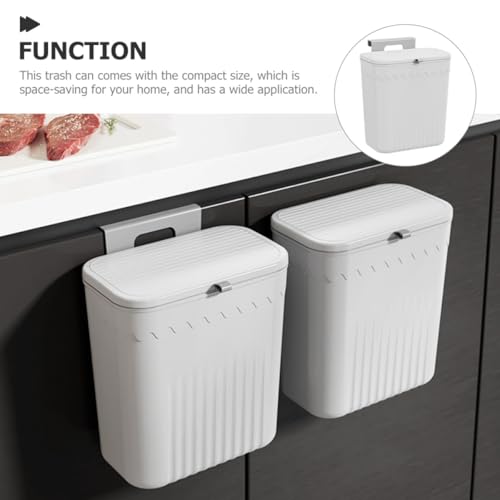 Caneca de basura colgante blanca para cocina miniatura 5