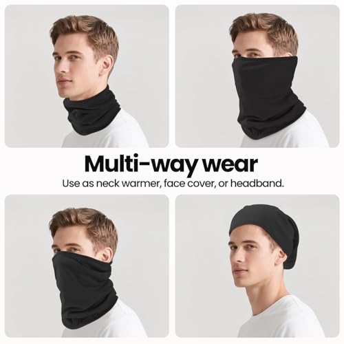 Neck Gaiter Windproof Winter Ski Mask Face Scarf for Men Women Fleece Lining for Skiing Hiking Running Motorcycling2