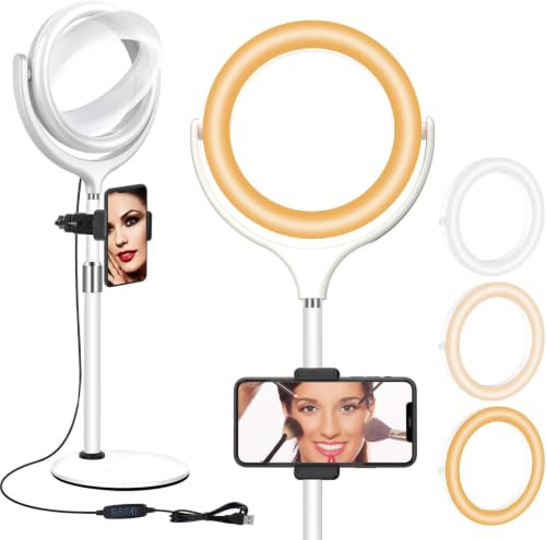Image of 8 inch Desk Ring Light with Stand, Adjustable Zoom Lighting for Computer | Circle Light for Video Conference, Zoom Calls, Virtual Meeting, Video Recording, Streaming, Podcast, Webcam