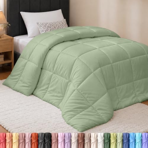 Image of Utopia Bedding Twin Comforter, Duvet Insert, Sage Green, 64 x 88 Inches